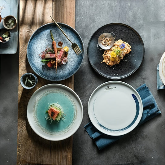 4Piece Mocha Gold 8Inch Ceramic Dinner Plate Set