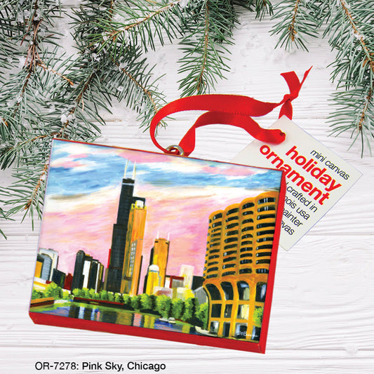 Pink Sky, Chicago, Ornament (OR-7278A)