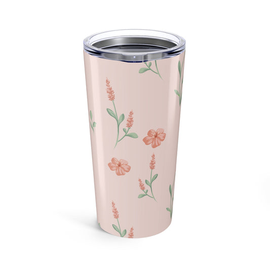 Customizable: Floral Tumbler 20oz, Coffee Travel Mug, Gift for Garden Lovers, Insulated Drinkware, Birthday Present, Spring Vibes