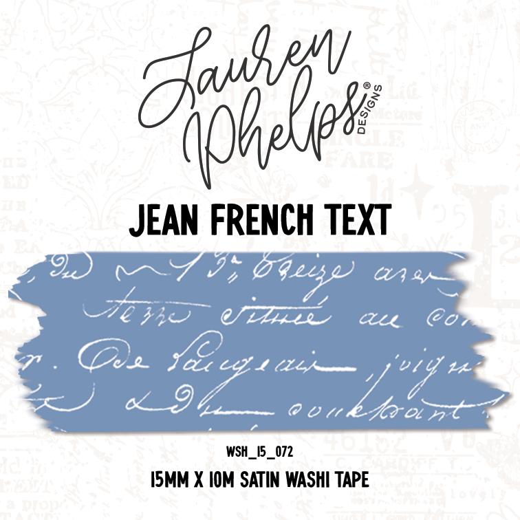 Jean French Text 15mm washi