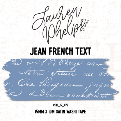 Jean French Text 15mm washi