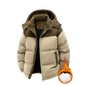 Men'S Heavy-Duty Winter Jacket - Full-Zip Hooded Coat with Zippered Pockets Non-Stretch Fabric for Cold Weather