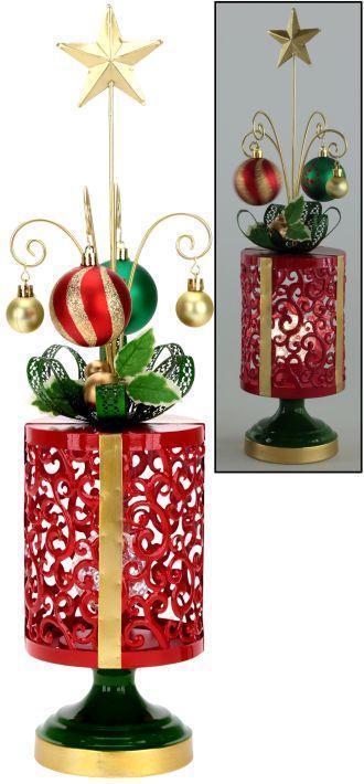 Christmas Carousel Collection 21" Lighted Whimsical Gift Box Finial