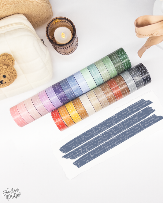 Steele French Text 15mm washi