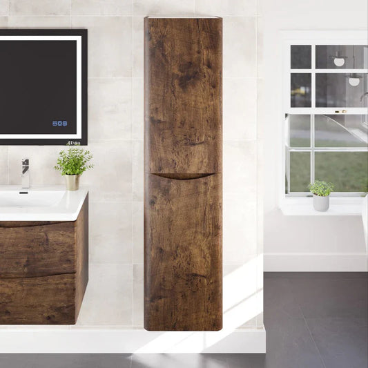 Eviva Smile 16" W x 15" D Rosewood Wall-Mounted Linen Cabinet (EVCB15-16RSWD)