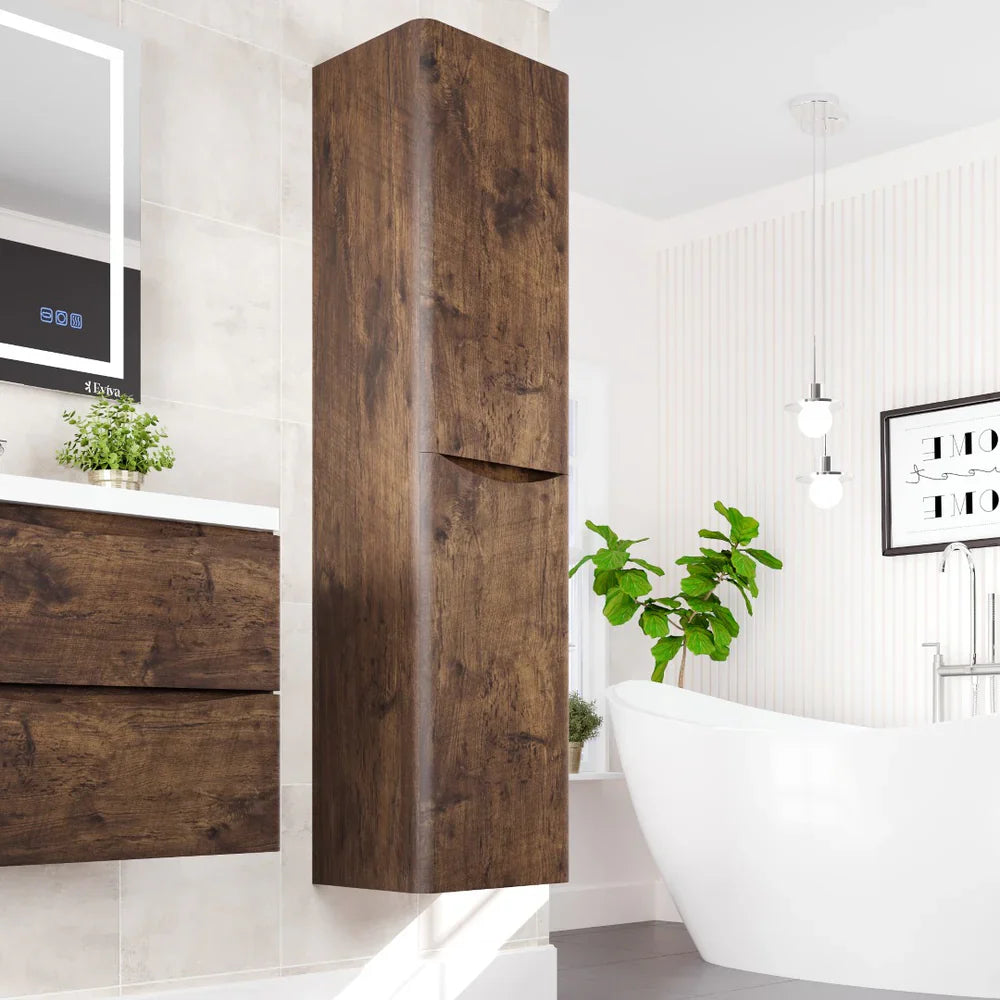 Eviva Smile 16" W x 15" D Rosewood Wall-Mounted Linen Cabinet (EVCB15-16RSWD)