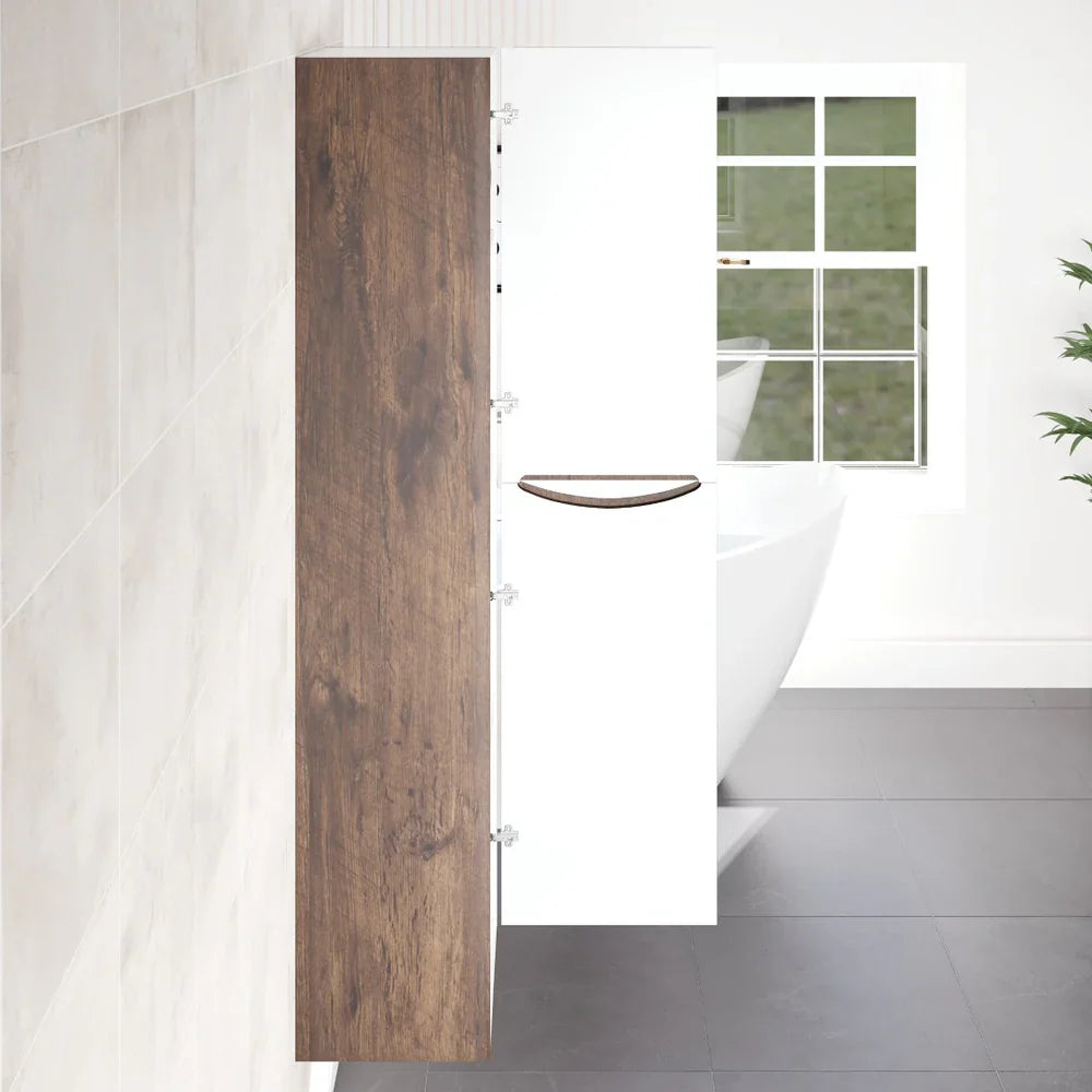 Eviva Smile 16" W x 15" D Rosewood Wall-Mounted Linen Cabinet (EVCB15-16RSWD)