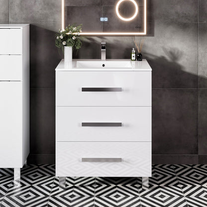 Eviva Libra Bath Vanity with Porcelain Top and Integrated Sink