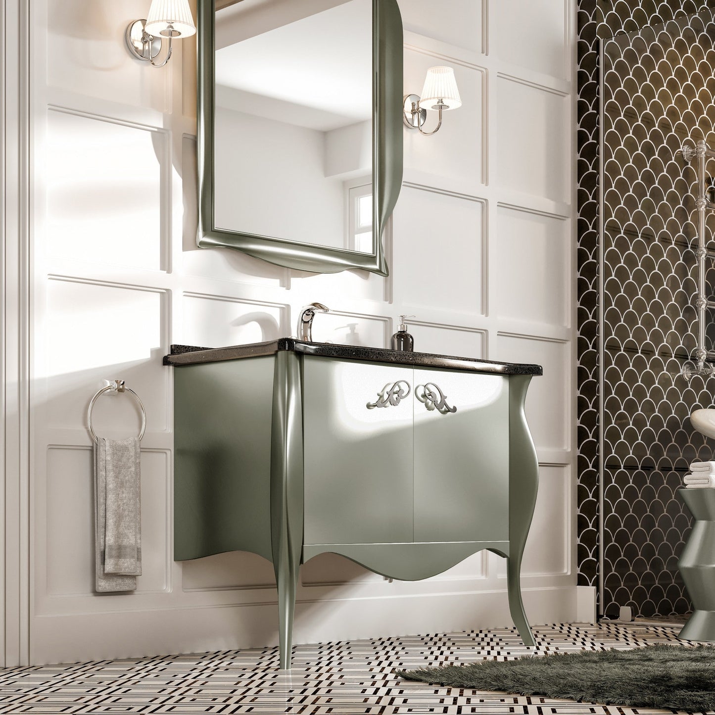 Eviva Ritz Bath Vanity with Granite Top and Undermount Porcelain Sink