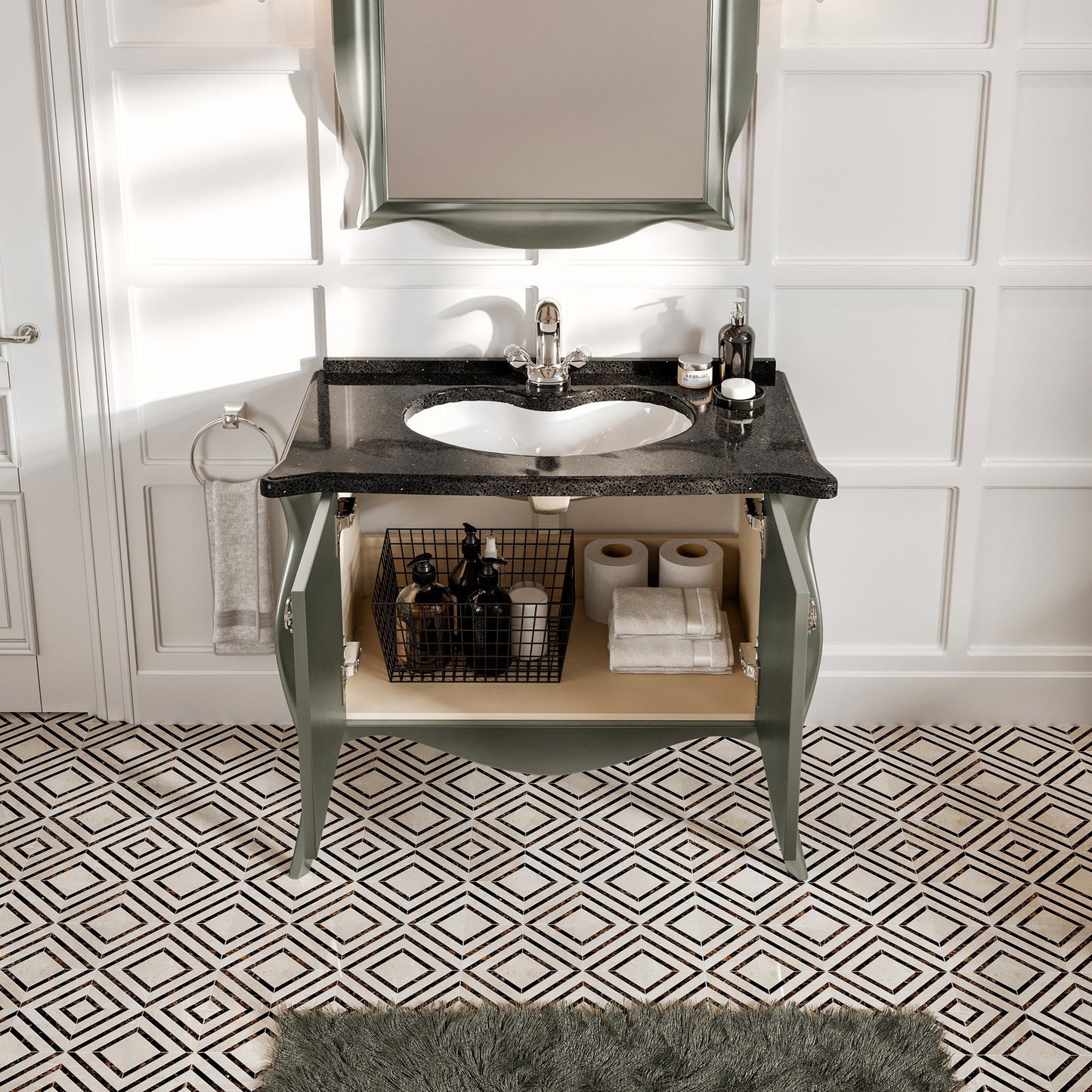 Eviva Ritz Bath Vanity with Granite Top and Undermount Porcelain Sink
