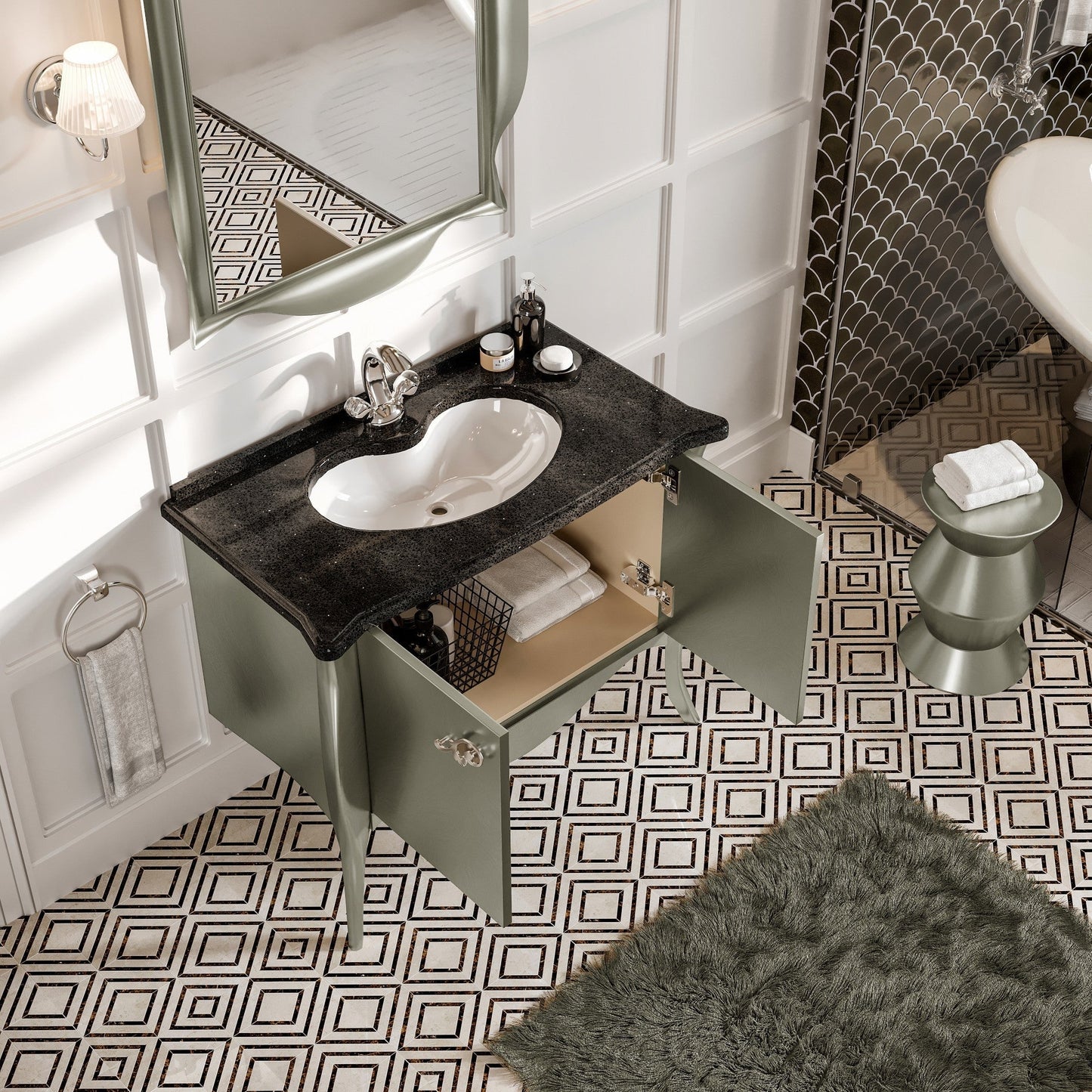 Eviva Ritz Bath Vanity with Granite Top and Undermount Porcelain Sink