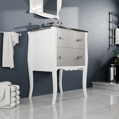 Eviva Aranjuez Bath Vanity with Tempered Glass Top and Integrated Sink (24"-32")