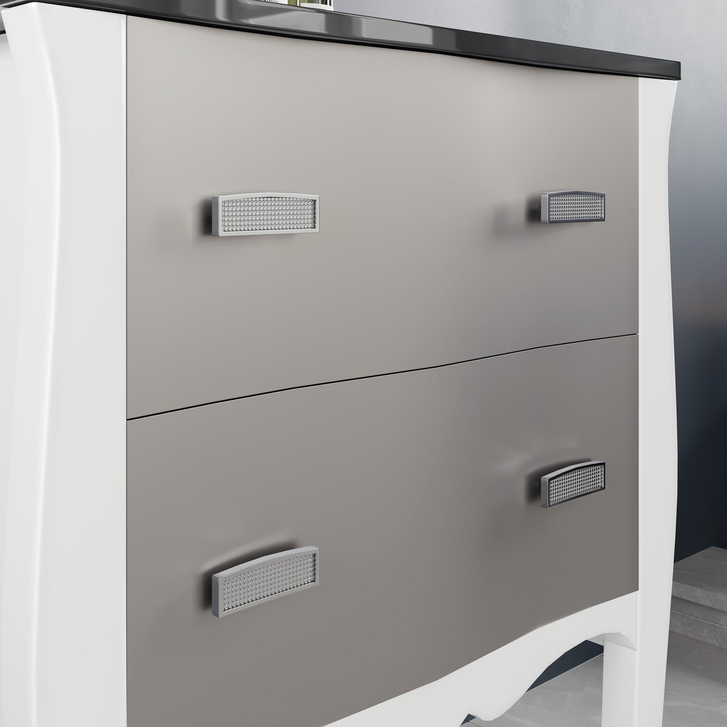 Eviva Aranjuez Bath Vanity with Tempered Glass Top and Integrated Sink (24"-32")