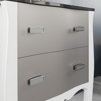 Eviva Aranjuez Bath Vanity with Tempered Glass Top and Integrated Sink (24"-32")