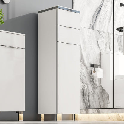 Eviva Geminis 14 in. W x 13 in. D White Oak Wall-Mounted Linen Cabinet