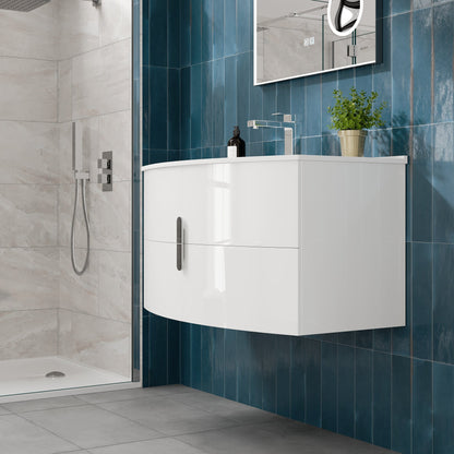 Eviva Cali 40 in. White Wall Mount Single Sink Bath Vanity with Porcelain Top and Integrated Sink