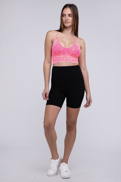 ZENANA Washed Ribbed Bra Padded Tank Top