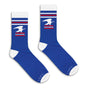 USPS U.S. Mail Standing Eagle Logo Crew Socks - Blue/White