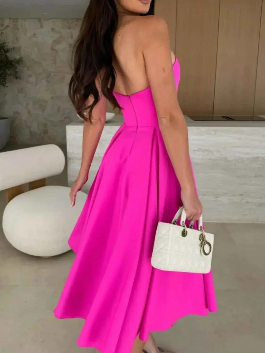 Solid Color Tube Dress Midi for Chic and Stylish Looks