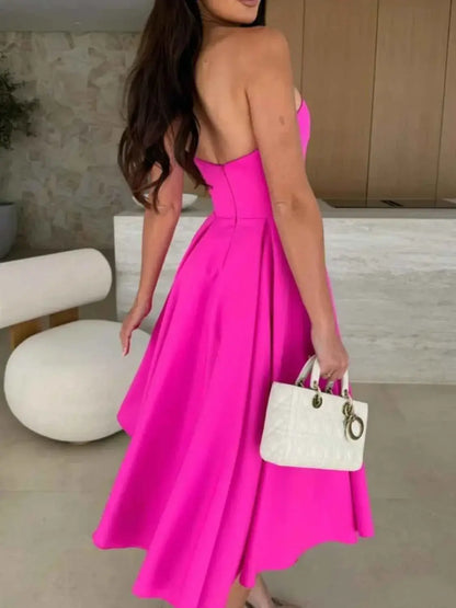 Solid Color Tube Dress Midi for Chic and Stylish Looks