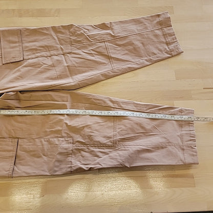 Calvin Klein Size 10 High-Rise Stretch Twill Cargo Ankle Pants - Teak NWT