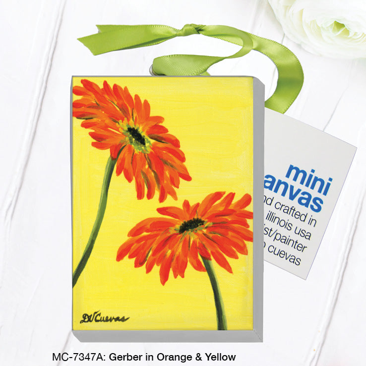 Gerber in Orange & Yellow, Mini Canvas (MC-7347A)