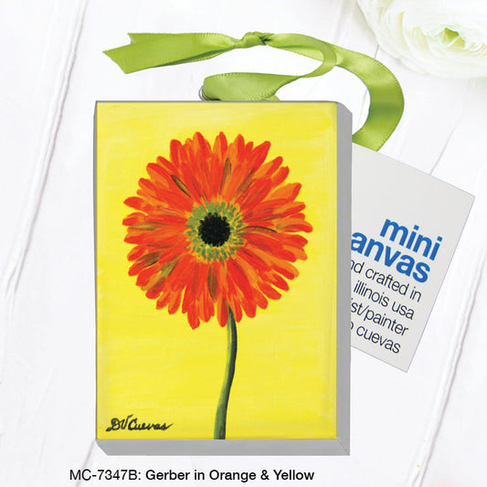 Gerber in Orange & Yellow, Mini Canvas (MC-7347B)