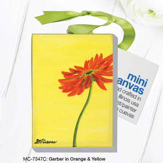 Gerber in Orange & Yellow, Mini Canvas (MC-7347C)