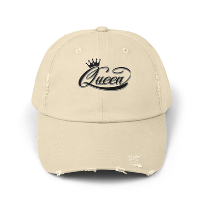 Distressed Queen Cap - Vintage Style Unisex Baseball Hat, Hip Hop Headgear & Streetwear Fashion Accessory