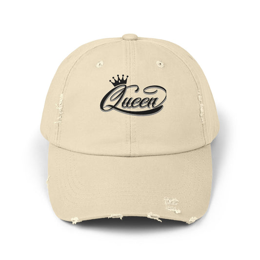 Distressed Queen Cap - Vintage Style Unisex Baseball Hat, Hip Hop Headgear & Streetwear Fashion Accessory