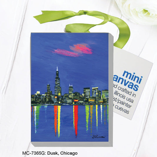 Dusk, Chicago, Mini Canvas (MC-7365G)