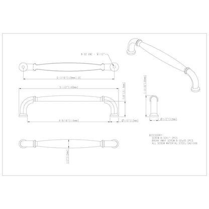 96 mm Center-to-Center Satin Nickel Chesapeake Cabinet Pull