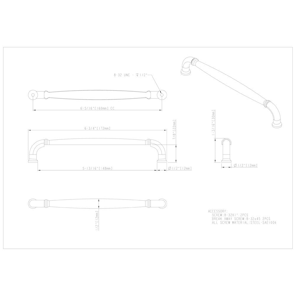 96 mm Center-to-Center Satin Nickel Chesapeake Cabinet Pull