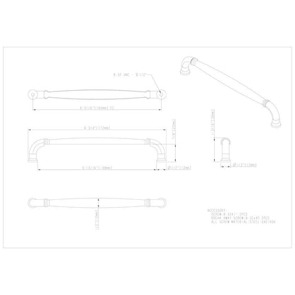 96 mm Center-to-Center Satin Nickel Chesapeake Cabinet Pull