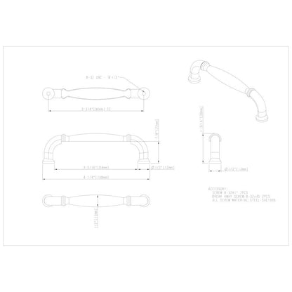96 mm Center-to-Center Satin Nickel Chesapeake Cabinet Pull