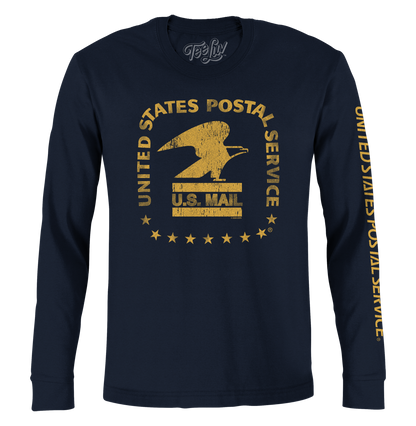 United States Postal Service Eagle Logo Long Sleeve T-Shirt - Navy Blue