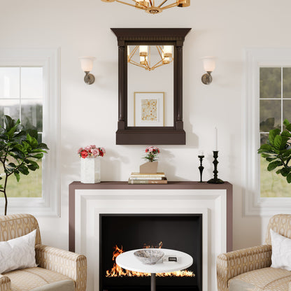Eviva Preston Aged Chocolate Solid Wood Framed Mirror