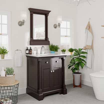Eviva Preston Aged Chocolate Solid Wood Framed Mirror