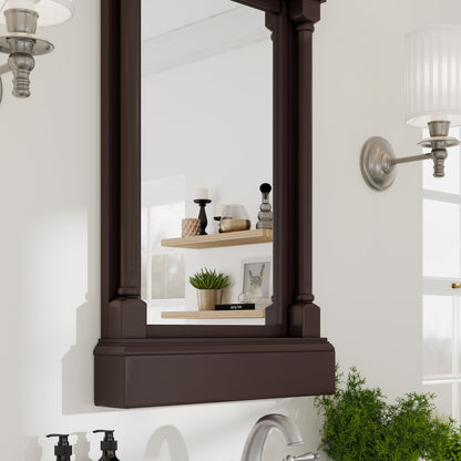 Eviva Preston Aged Chocolate Solid Wood Framed Mirror