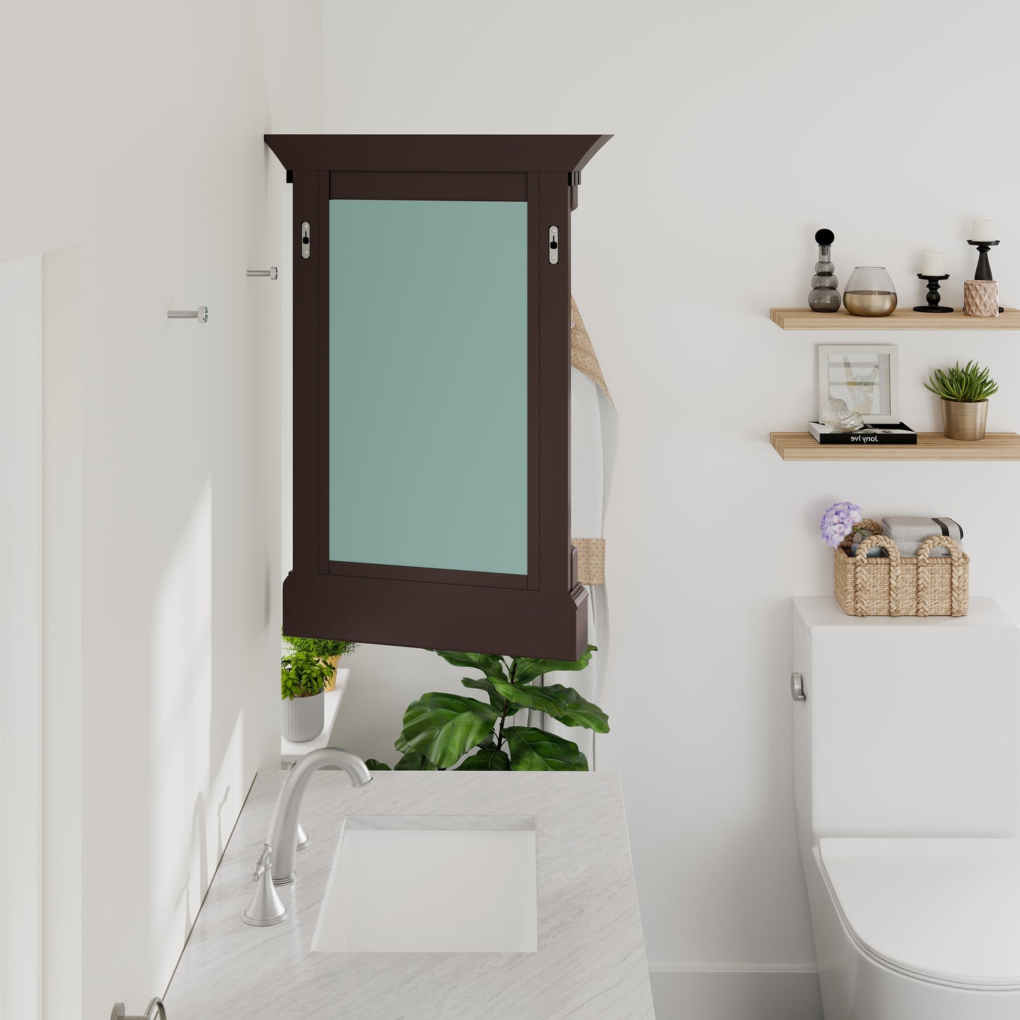 Eviva Preston Aged Chocolate Solid Wood Framed Mirror