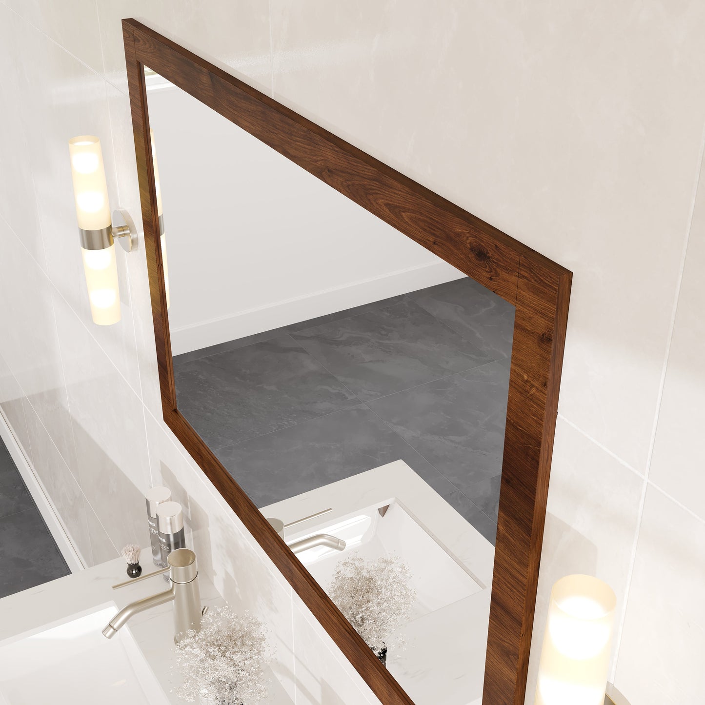 Eviva Sun Wooden Framed Mirror