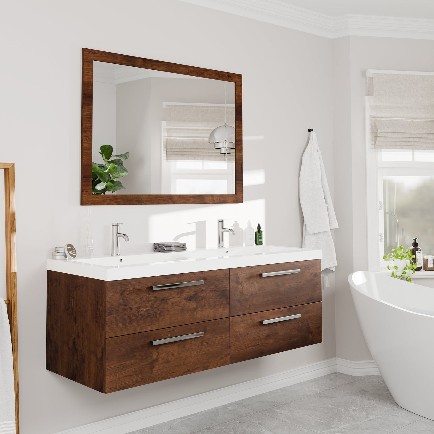 Eviva Sun Wooden Framed Mirror