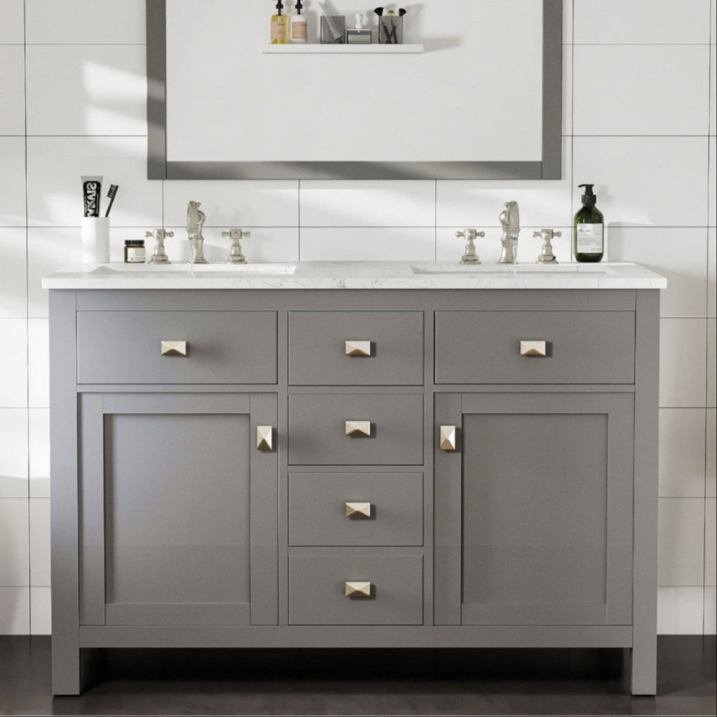 Eviva Artemis Bath Vanity with Engineered Stone Top & Undermount Porcelain Sink (42"-72")