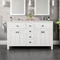 Eviva Memphis Bath Vanity with Carrara Quartz Top and Undermount Porcelain Sinks