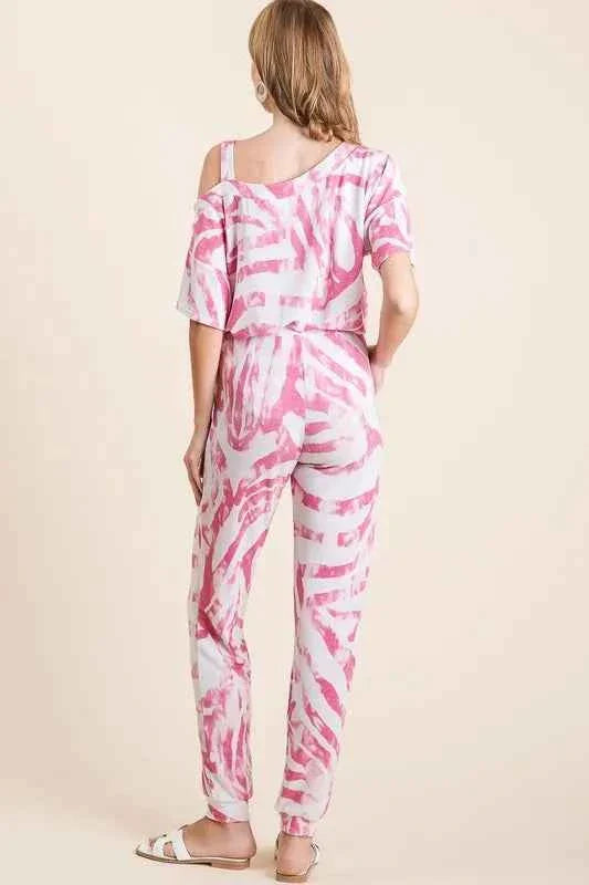 BiBi Zebra Print French Terry Stylish Top and Pants Combo