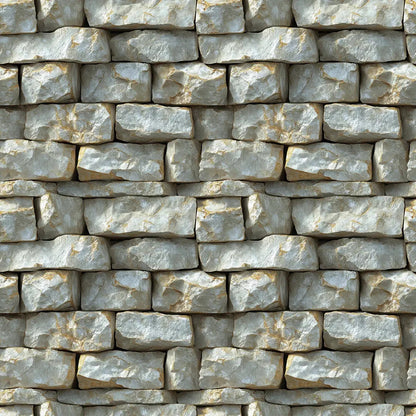 Sun-Kissed Limestone Block Wall