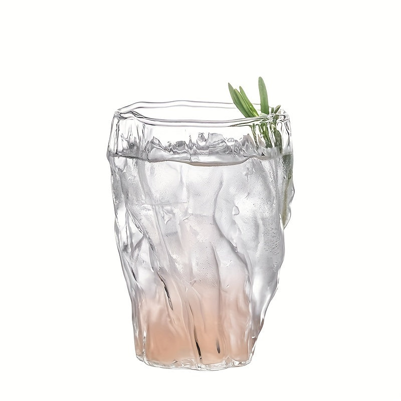 Elegant Tree Pattern Pleated Glass Cups - Set of 1/2/4 | Reusable