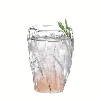 Elegant Tree Pattern Pleated Glass Cups - Set of 1/2/4 | Reusable