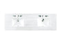 72" Double Top, 3 CM Arctic Fall Solid Surface w/ Sink