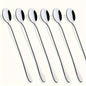 Set of 6 Black Stainless Steel Long Iced Tea Spoons